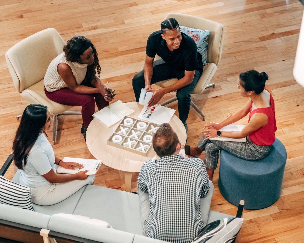 People gathering around to play a game